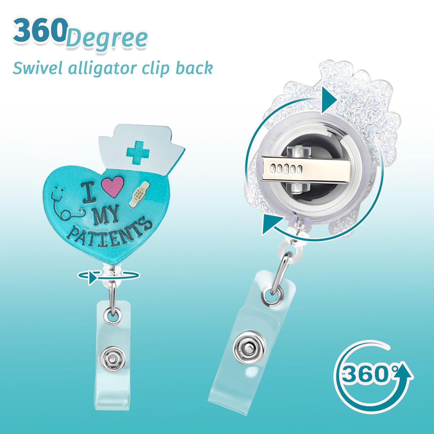 6 Clips Retráctiles Para Insignia, Maestros, Enfermeras, Trabajadores De Oficina Y Enfermería, Clips Lindos Para Tarjetas De Identificación Para Médicos, Estudiantes, Accesorios Para Suministros De
