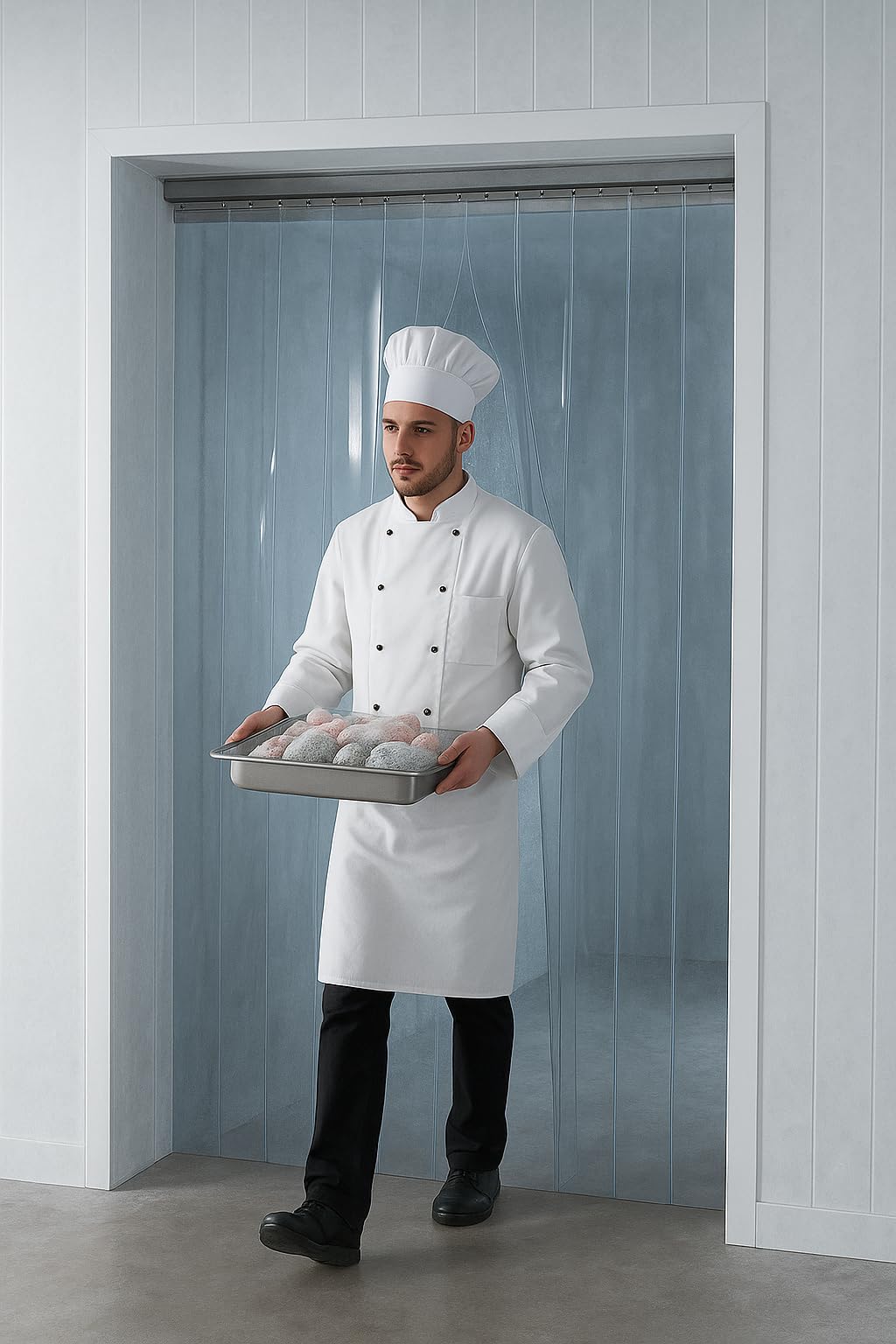 SCD Kit Tenda A Strisce PVC Super Polar 1m x 2m Per Celle Frigorifere E Congelatori Industriali - Strisce Trasparenti 200mm x 2mm Per Freezer, Magazzini E Macellerie