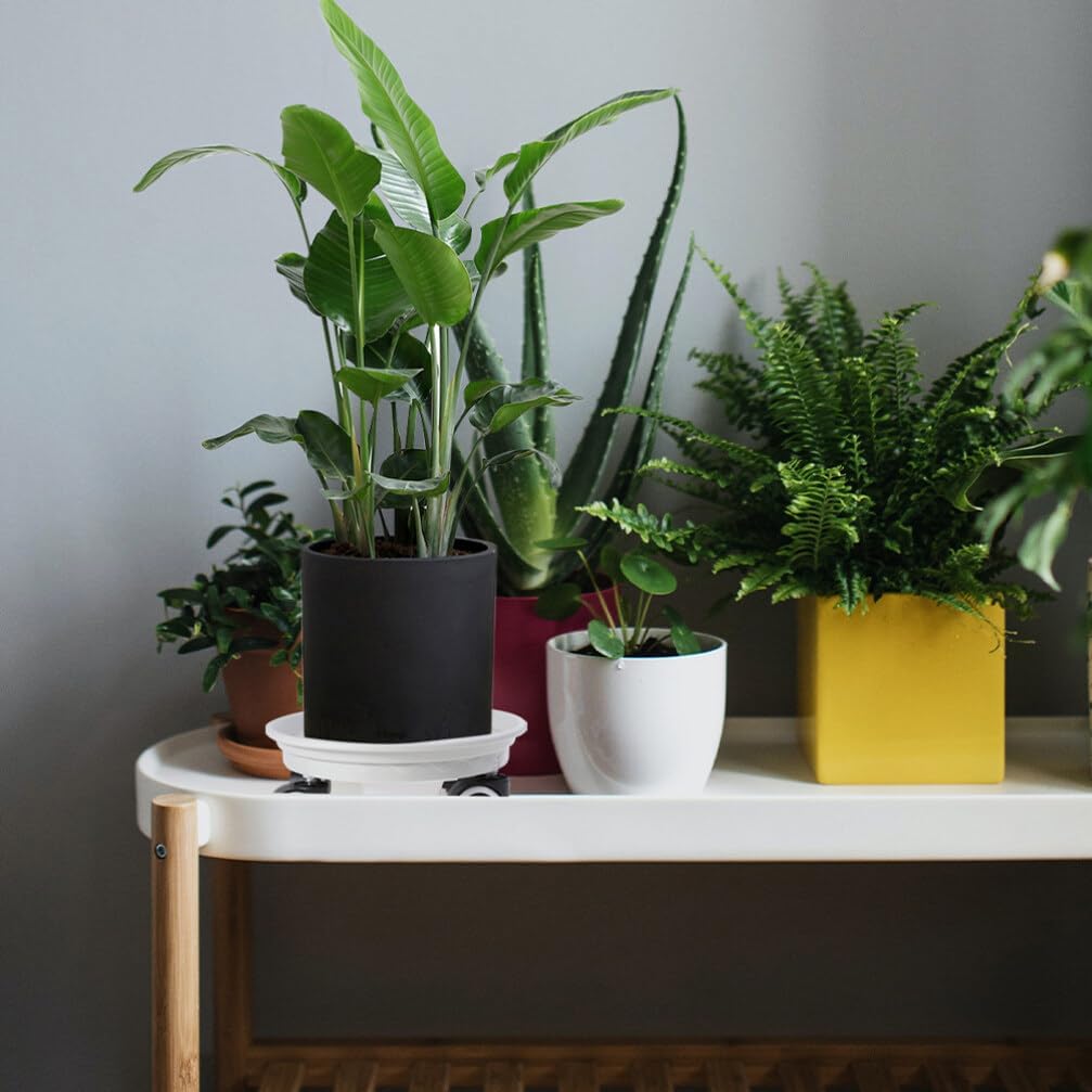 Yardwe Plastic Plant Roller Base Wheels Breathable Planter Tray for Nordic Outer for Indoor and Outdoor Gardening