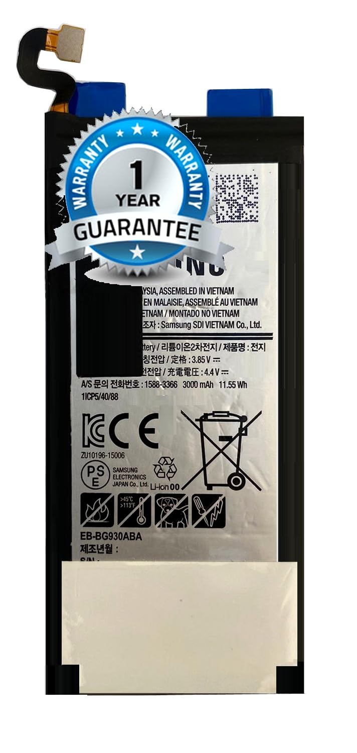 ININSIGHT SOLUTIONS Original EB-BG930ABA Battery for Samsung Galaxy S7 Versions: G930F (Global); G930FD (Global; Southeast Asia); G930W8 (Canada) (3000 mAh) -1 Year Warranty