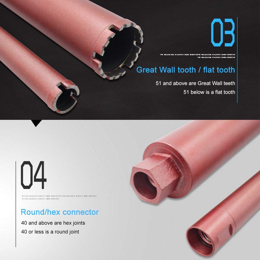 Nasser – Broca de diamante M22, para taladros de agua, para hormigón, aire acondicionado, pared, para mármol, granito, hormigón, pared, varios tamaños