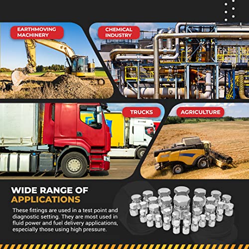 Aquaaulos WSF-01 64 Pcs. Jic 37° Flare Thread Cap & Plug Assortment Kit, Seal Adapter Set For Hydraulic Hose Tube And Pipe thumb #5