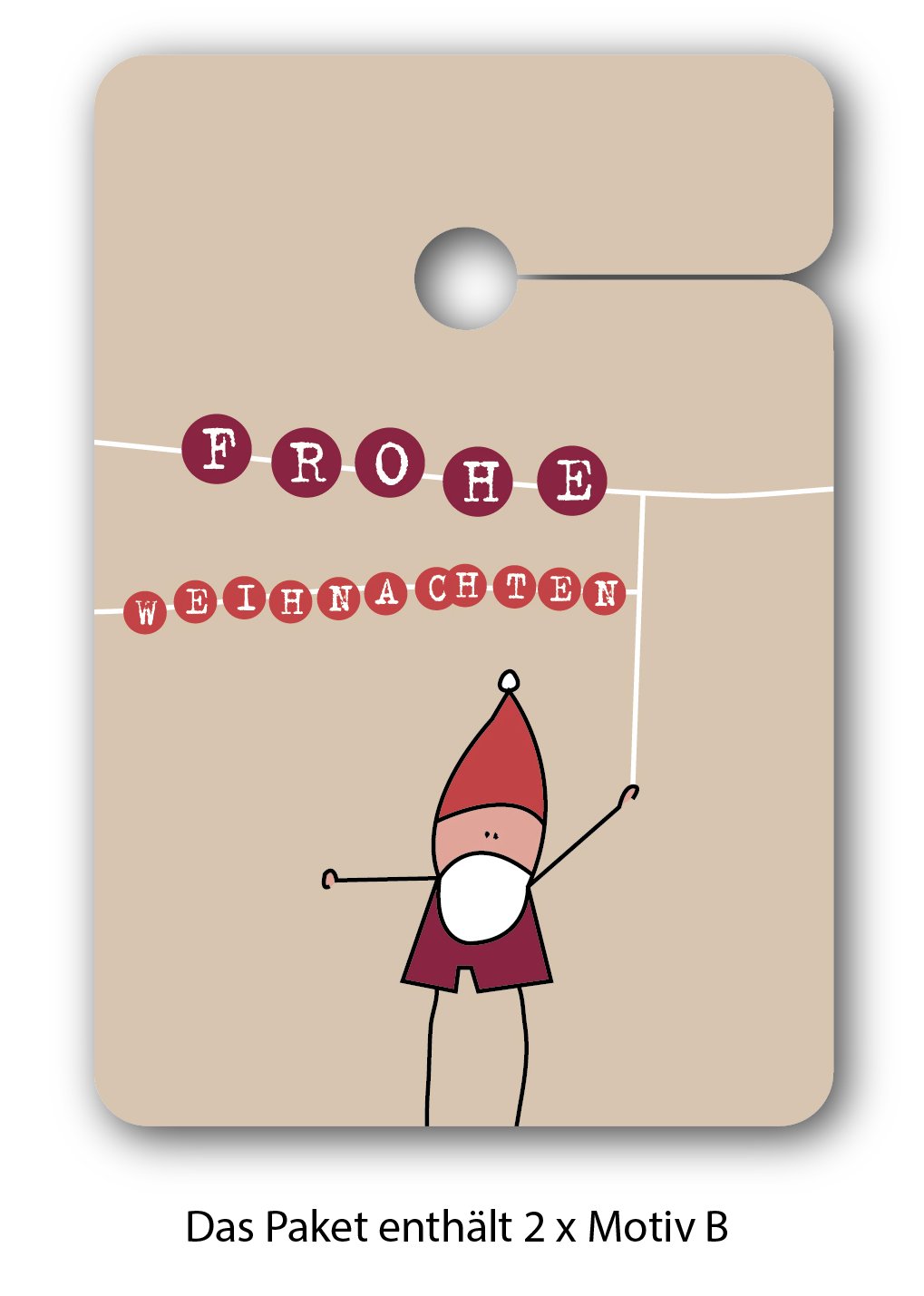 Weihnachts 64 Stück Geschenkanhänger | Papier Anhänger | Geschenkkarten zu Weihnachten mit fröhlichen Weihnachts Motiven: Frohe Weihnachten | Ho, Ho, Ho!