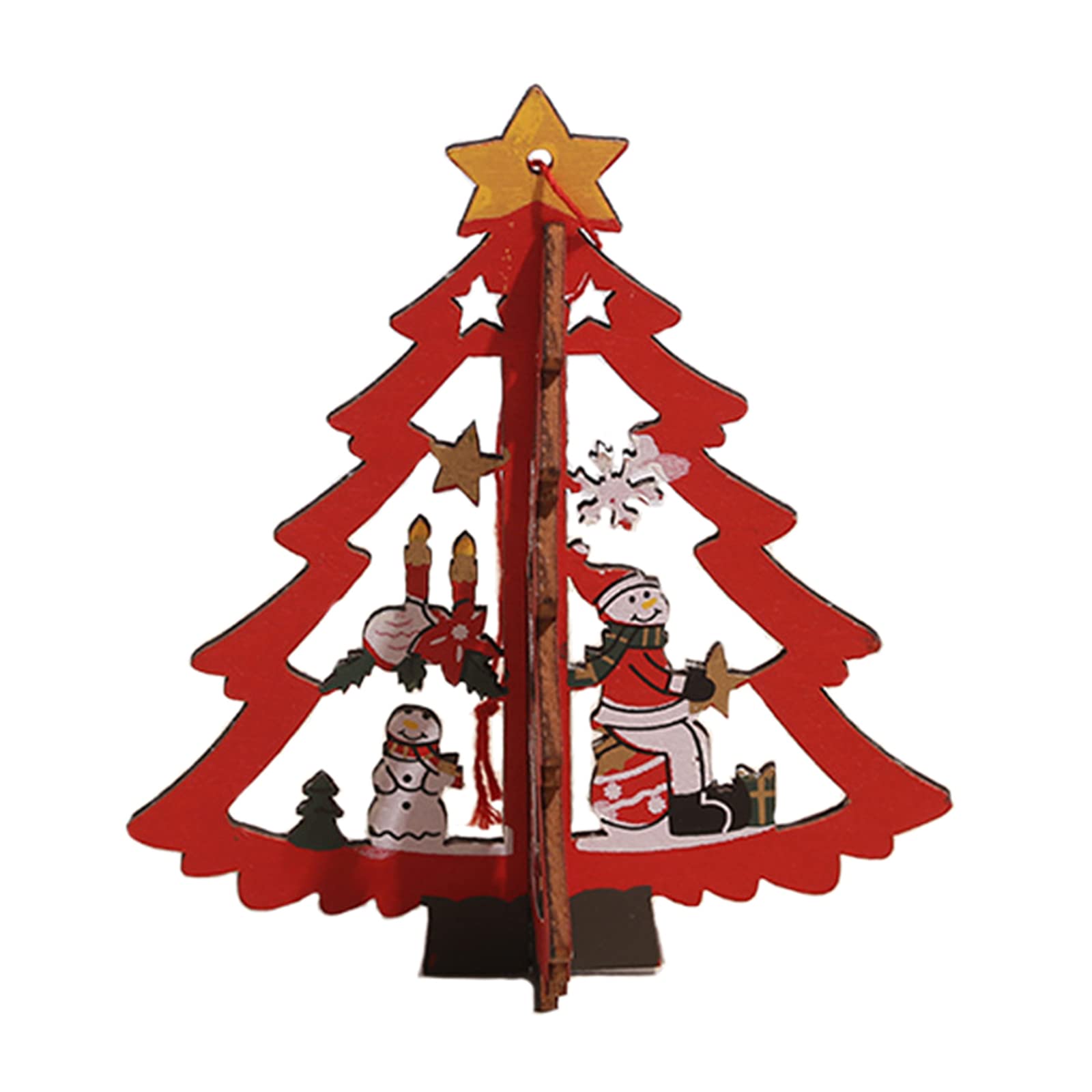 Christmas Ornaments Wooden Tree Wood Hanging Decoration for Ornament for All Holidays