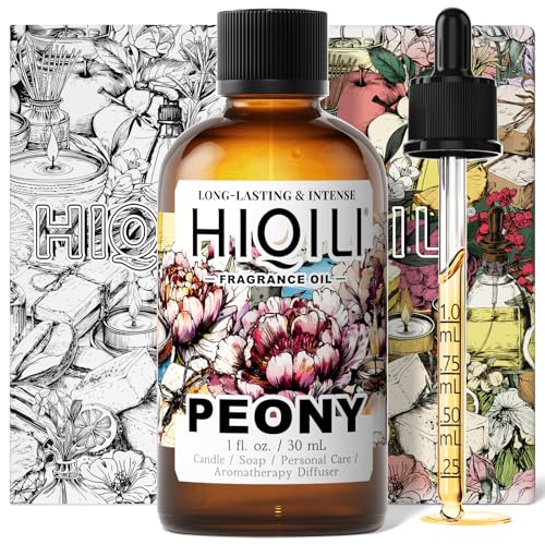 HIQILI Peony Fragrance Oil for Diffuser, Candle & Soap Making - 1 Fl Oz