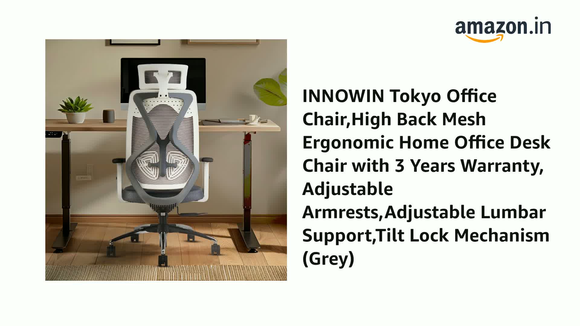 INNOWIN Tokyo Office Chair,High Back Mesh Ergonomic Home Office