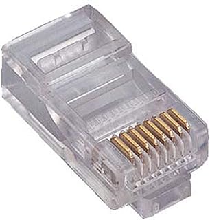 مقابس معيارية Rj-45 كات 6 مطلية بالذهب لها كابل توصيل زوجي بأسلاك مجدولة غير مغلف من 3 كوم، عبوة من 100 قطعة