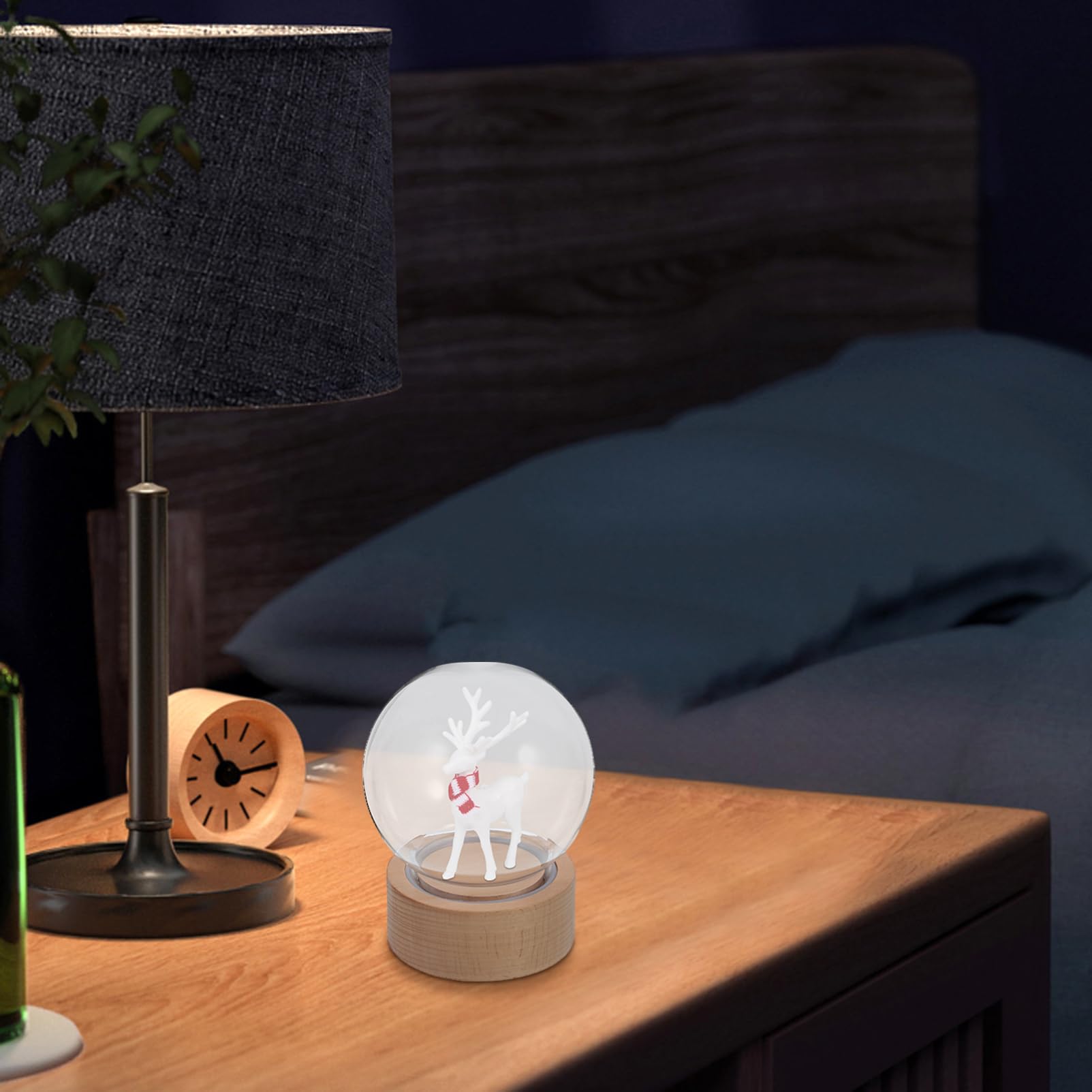 ABOOFAN Bola de Cristal con Base de Madera y Caja Musical Integrada, Kit Esférico para Crear Paisajes en Miniatura con Alta Transparencia y Estilo Elegante