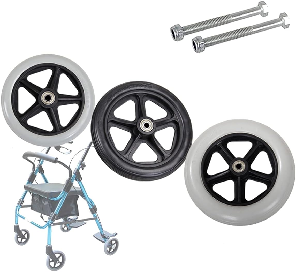 2 PCS Wheelchair Caster Wheel,Solid Tires Front Wheel for Walkers Rollators,Anti-wear&Non-Slip Rubbe Casters,Replacement Standard Wheelchair Accessories