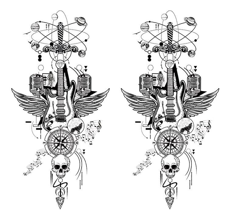 Rocker Skull Tattoos