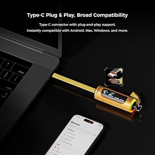 Miniatura 2 de KingSpec MemoStone ZS301 SSD portátil de 2 TB, unidad externa de estado sólido USB-C con 1900 MBs, USB 3.2 Gen 2 x 2, diseño de cuerpo de batería de