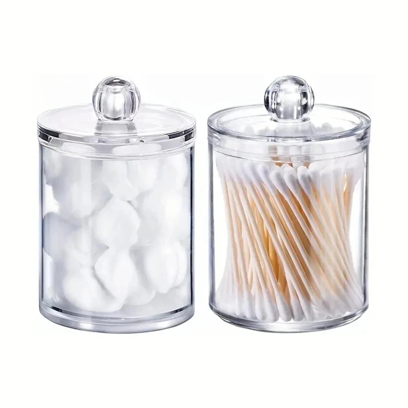 Evawoifn One Color Cotton Swab Holder 2Pc Shower Accessory Storage Box, Toothpick And Dental Floss Cotton Swab Ball Stationery