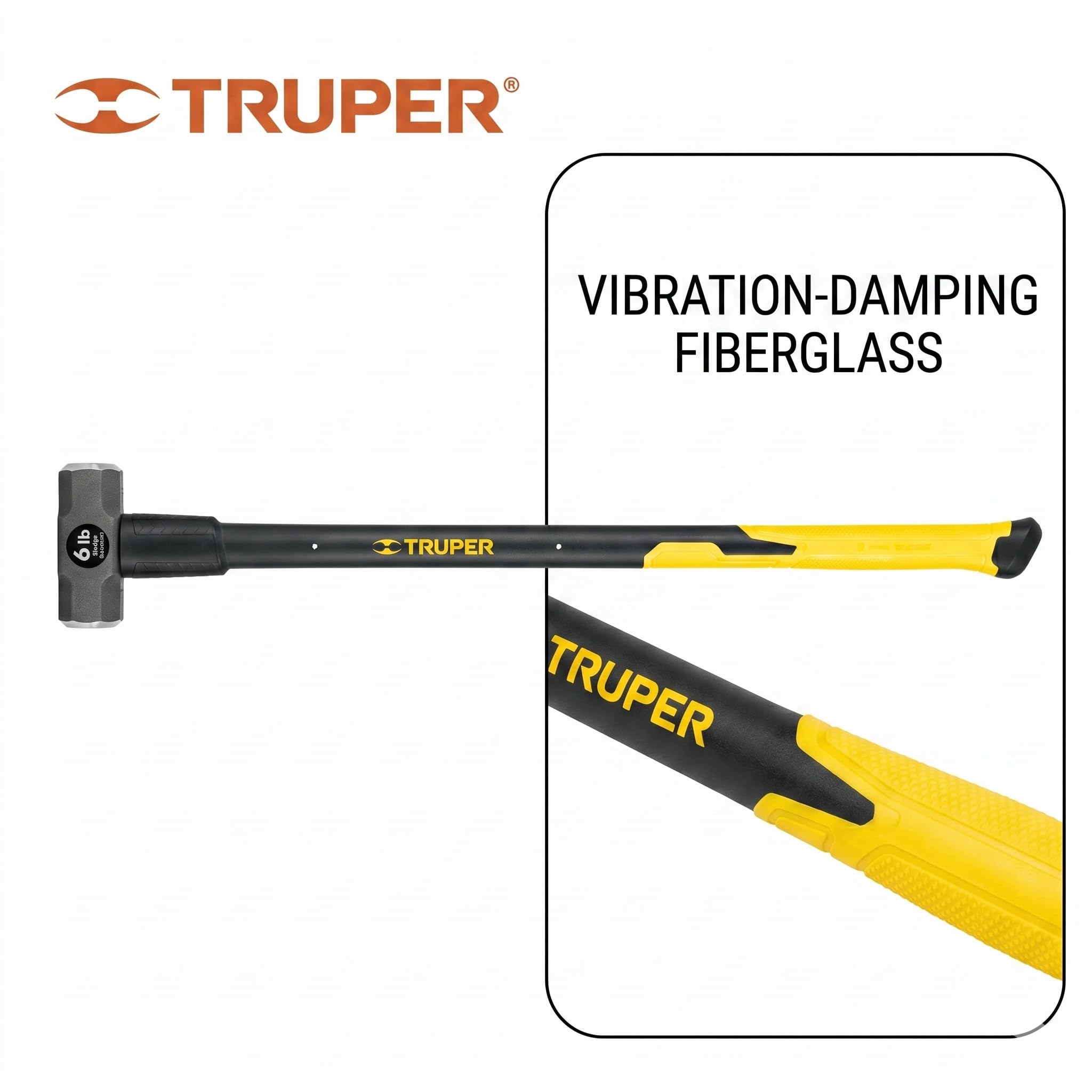 Truper 30928 6-Pound Sledge Hammer Fiberglass Handle with Rubber Grip 36-Inch product thumbnail 6
