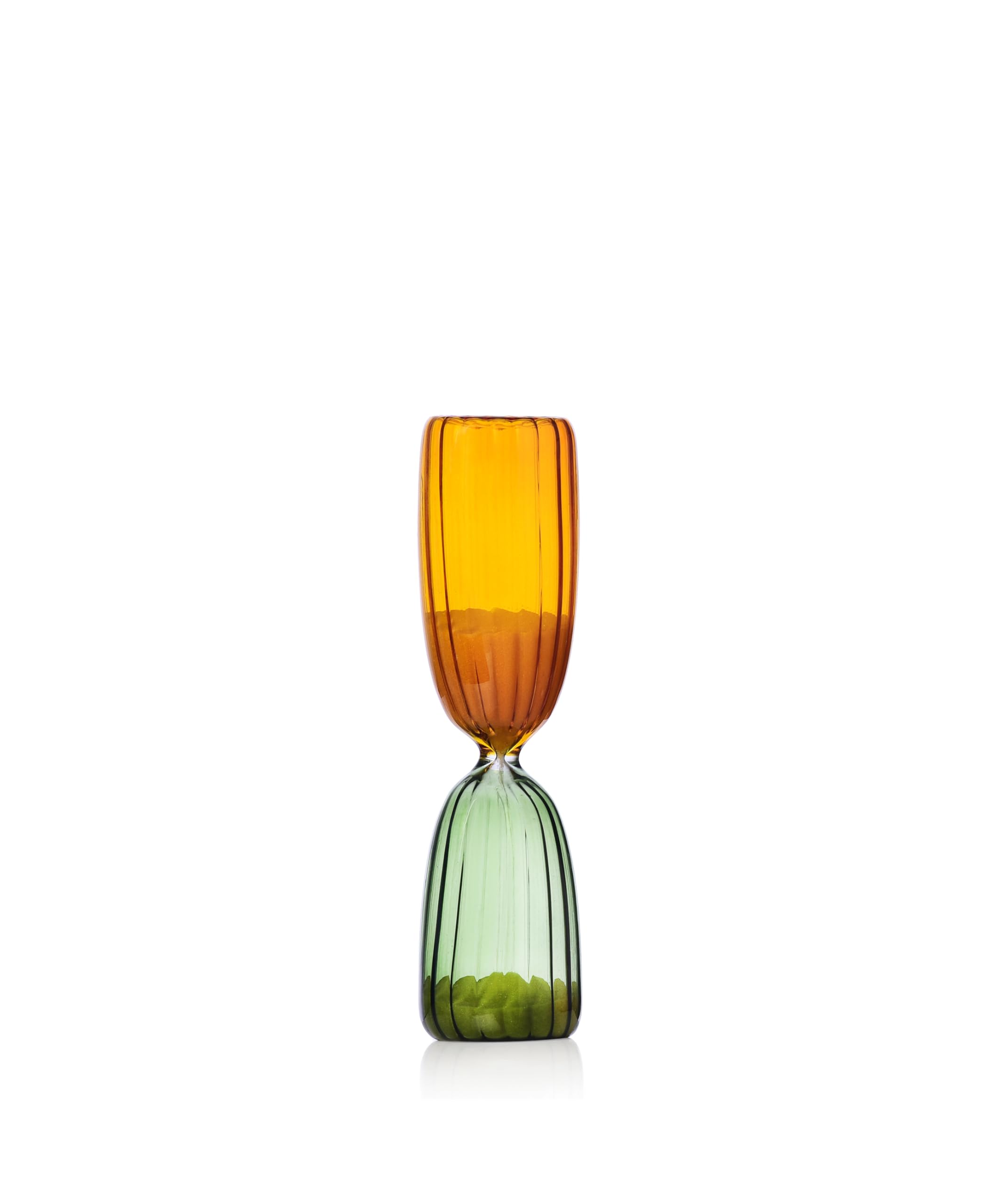 Ichendorf Milano Hourglass 5 Minutes, Green - Amber, Times Collection, Borosilicate Glass, Handmade