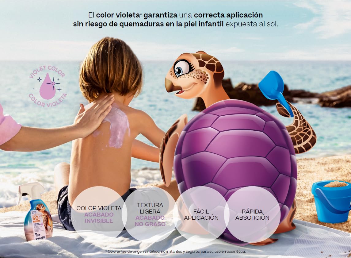 Sensilis - Lotion Spray SPF50+ Kids, Protector Solar Infantil, con Alantoína, Vitamina E y Aloe Vera, Calma, Hidrata y con Efecto Antioxidante, Apto para Pieles Atópicas - 200 ml — view 6