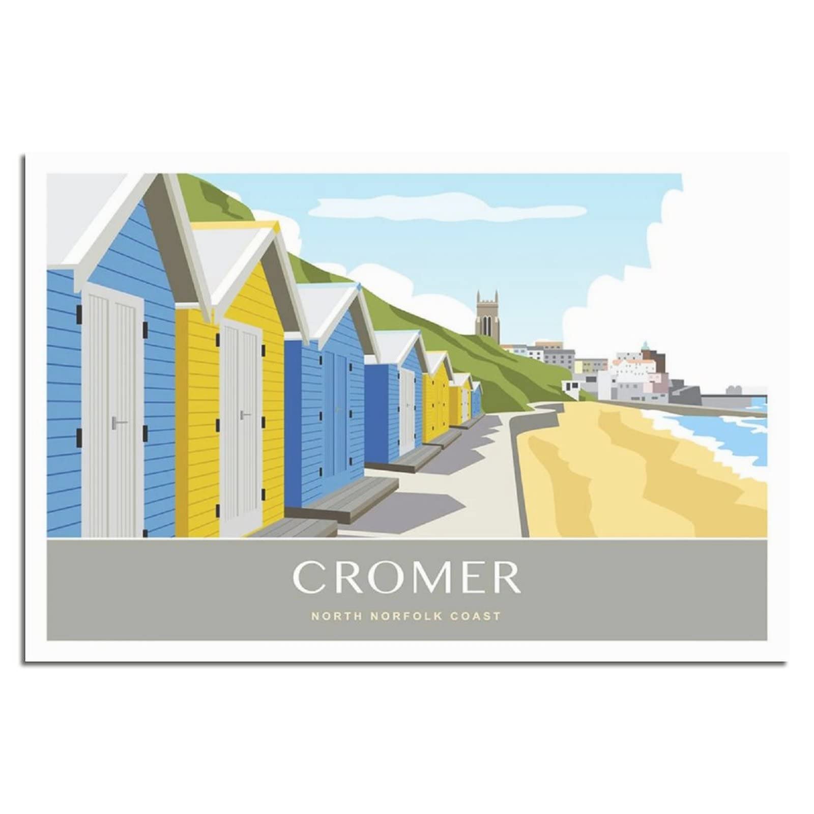 Uejd Unframe-Style Vintage Cromer Beach North Norfolk Travel Poster Huts Decorative Posters Modern Bedroom Canvas Art Poster Picture Painting Posters Wall Decor Art Gift