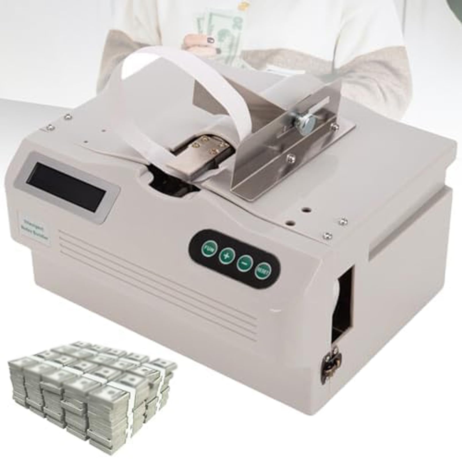 Automatic paper tape binding machine, 45W fast cash packaging machine