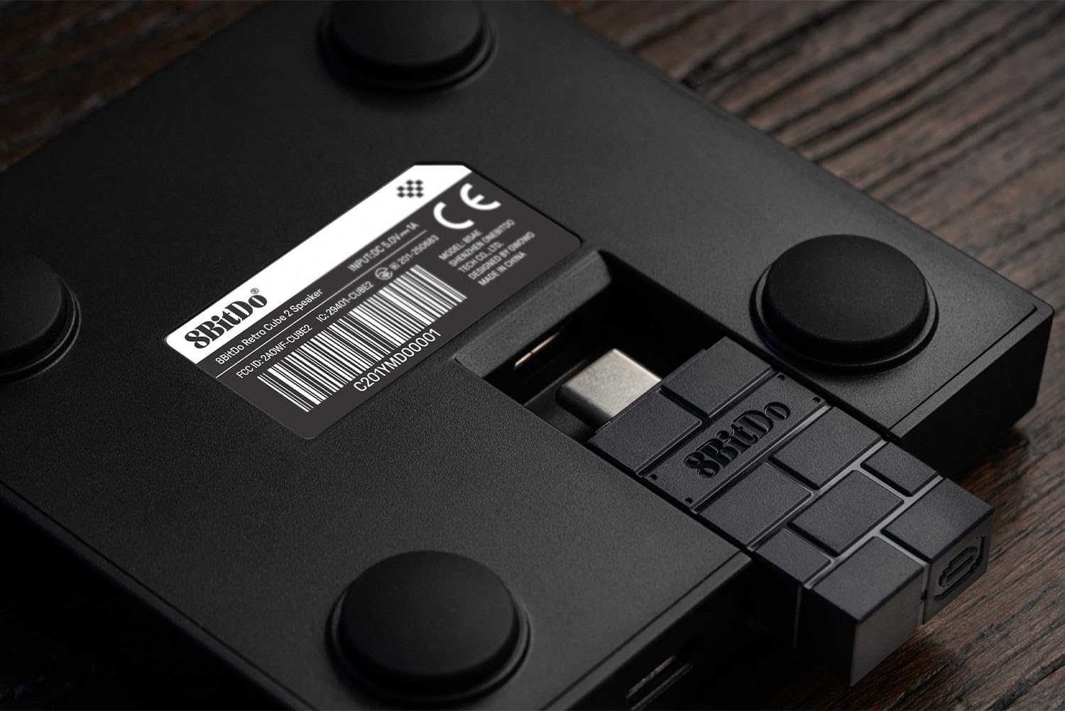 8BitDo Retro Cube 2 Speaker, Portable Bluetooth Speaker with Stereo Sound, Wireless Charging Dock, Bluetooth 5.3/2.4G/Wired USB Connections - N Edition — view 9