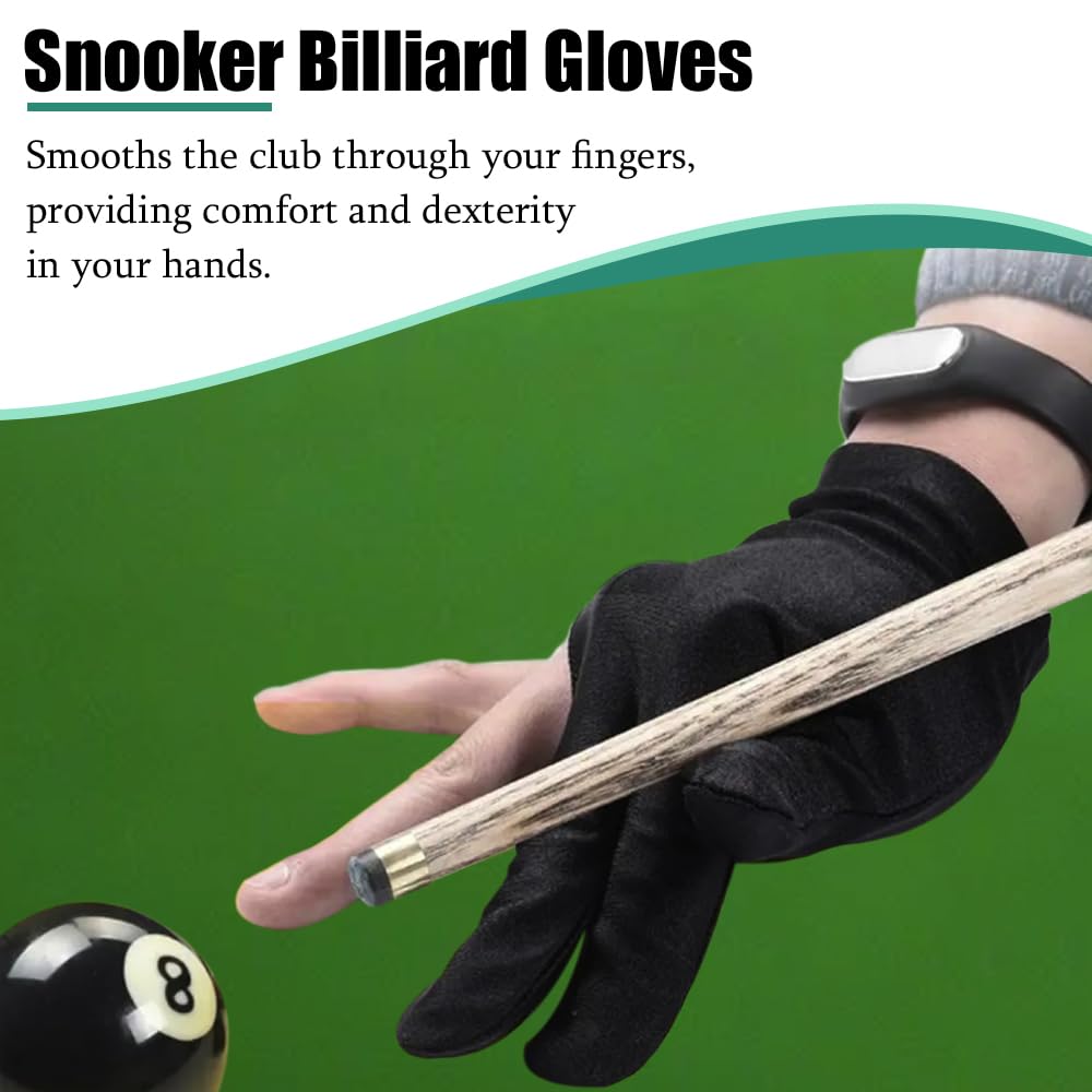 4 Pcs Snooker Billiard Gloves Anti Slip 3 Fingers Gloves Elastic Pool Gloves Billiard Accessories for Men Women Shooters Snooker - Image 4