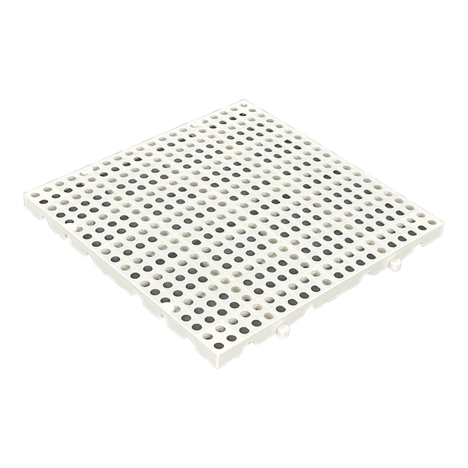 Plastic Pallet Waterproof Grid Easy to Stack,Heavy Duty & Durable Interlocking Ventilation Floor Pallet,for Basement Storage for Cargo Storage Supermarket (White 50cm*50cm*3cm)