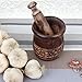 GoCraft Wooden Carved Mortar and Pestle | Grinder for Herbs, Spices and Kitchen Usage, Natural Mango Wood Engraved | Handmade Mortar and Pestle - 3.5 in