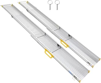 Ruedamann6FT Adjustable Wheelchair Ramp, 9" Wider Portable Ramp for Wheelchair, 600 lbs Per Pair Capacity, Telescopic Aluminum Wheelchair Ramp for Home, Doorways, Curbs, Scooters, 2Pcs