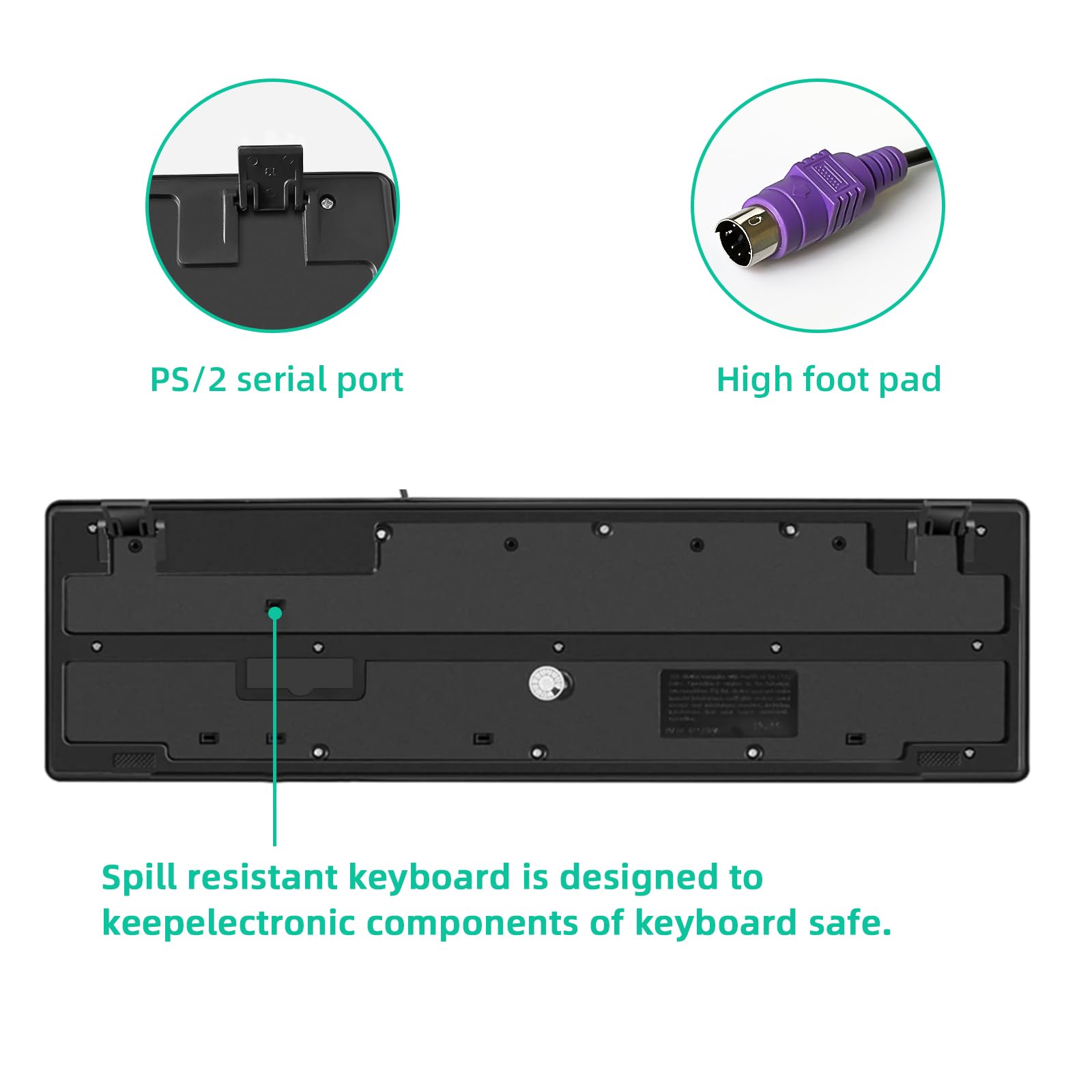 Amazon.com: YORUNOHOSHI Wired PS2 104 Keys Computer Keyboard