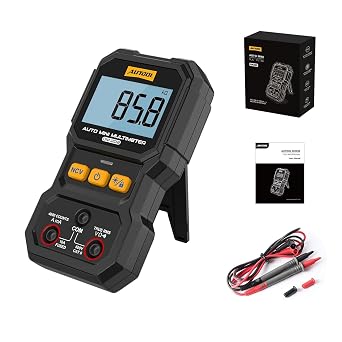 AUTOOL DM202 Car Mini Multimeter Digital 4000 Counts Real RMS Multimeter with Non-Contact Voltage Testing NCV Auto Detection Data Hold Flashlight