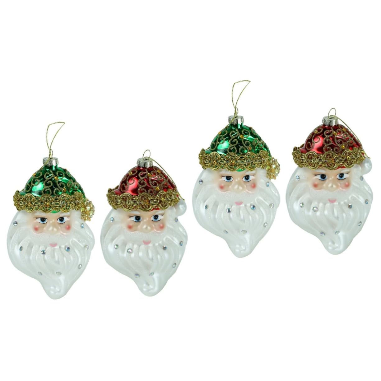 Ciieeo 4 Stück Weihnachtsmann-Ornamente Bruchsichere Weihnachtskugeln Christbaumschmuck weihnachtsdeko weihnachtsbaumdeko Weihnachtsbaum anhänger Weihnachtsbaum hängende Ornamente Glas