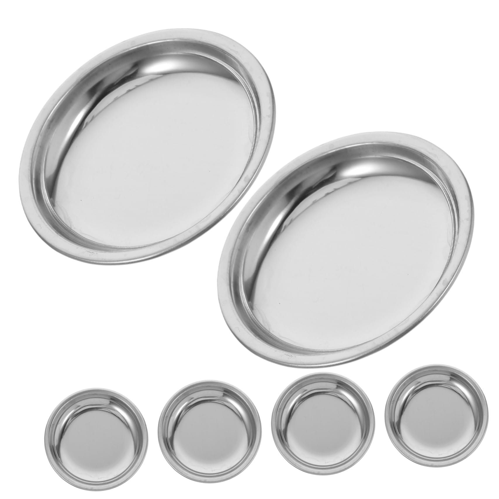 OUNONA 6Pcs Stainless Steel Tea Bag Coasters Round Plates for Loose Tea Filters Elegant Tea Holder Drip Tray Convenient Storage for Tea Accessories