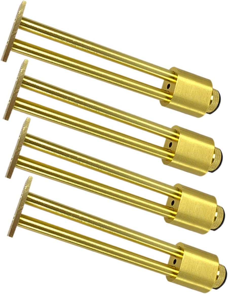 4pcs Adjustable Aluminum Alloy Cabinet Support Feet Metal Furniture Legs 15cm Brushed Gold Dual-Pillar Leveling Feet for Bathroom Tv Console Furniture