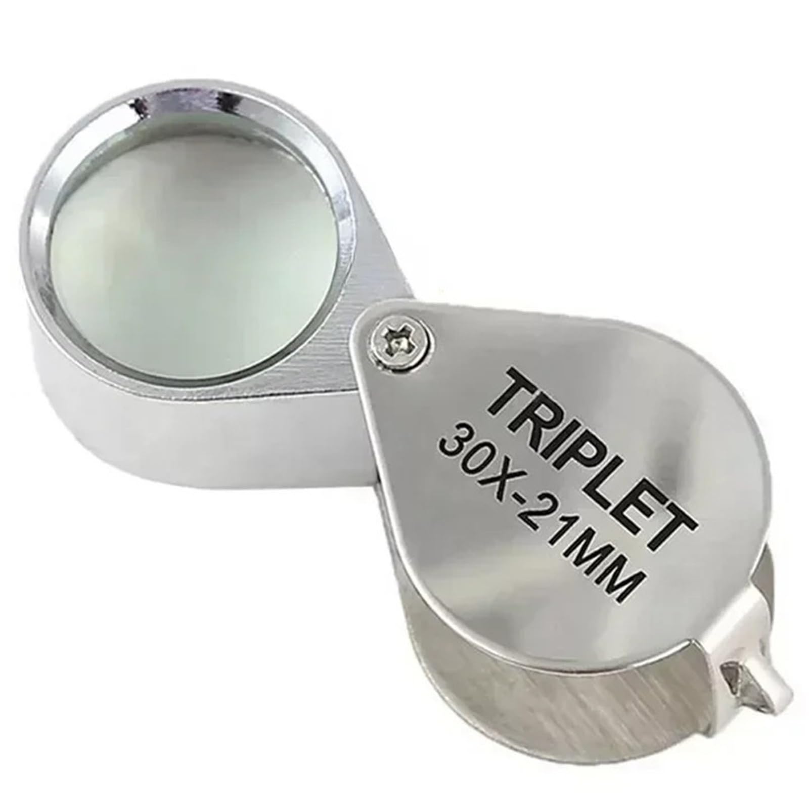 10X 20X 30X Jewelers Loupe Pocket Metal Jewelry Magnifying Glass