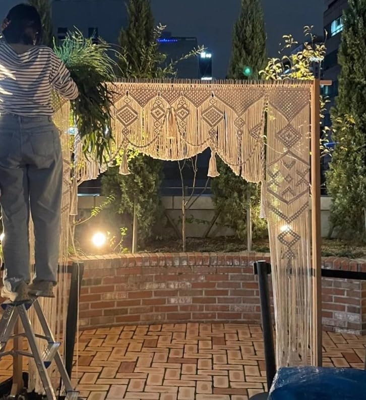 CROCHETA Braided Cotton Like Cord 4mm×54 Yards Natural Chikku Macrame Cotton Like Cord Bohemia Macrame Rope for Handmade Plant Hangers Wall