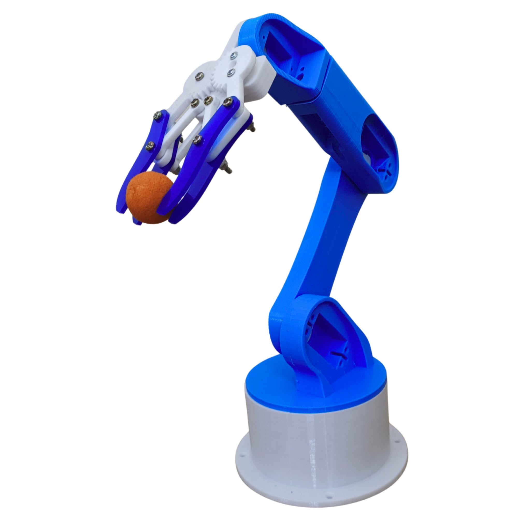 Techno-Tirupati Robotic Arm with 5 Degree of Freedom 3D printed plastic Parts (Bluetooth Smartphone control) (Plastic Parts with nuts and Bolts)
