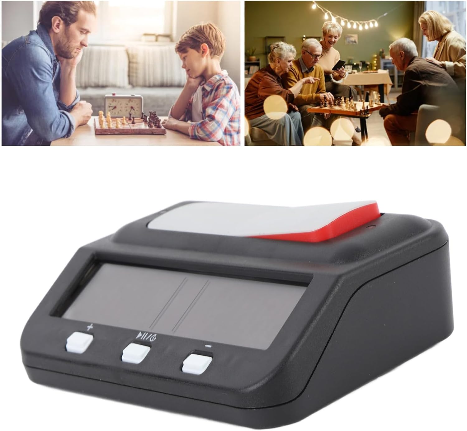 Count Down Up Chess Timer, Reward Delay Memory Function Alarm for Game Competitions Training (BLACK)