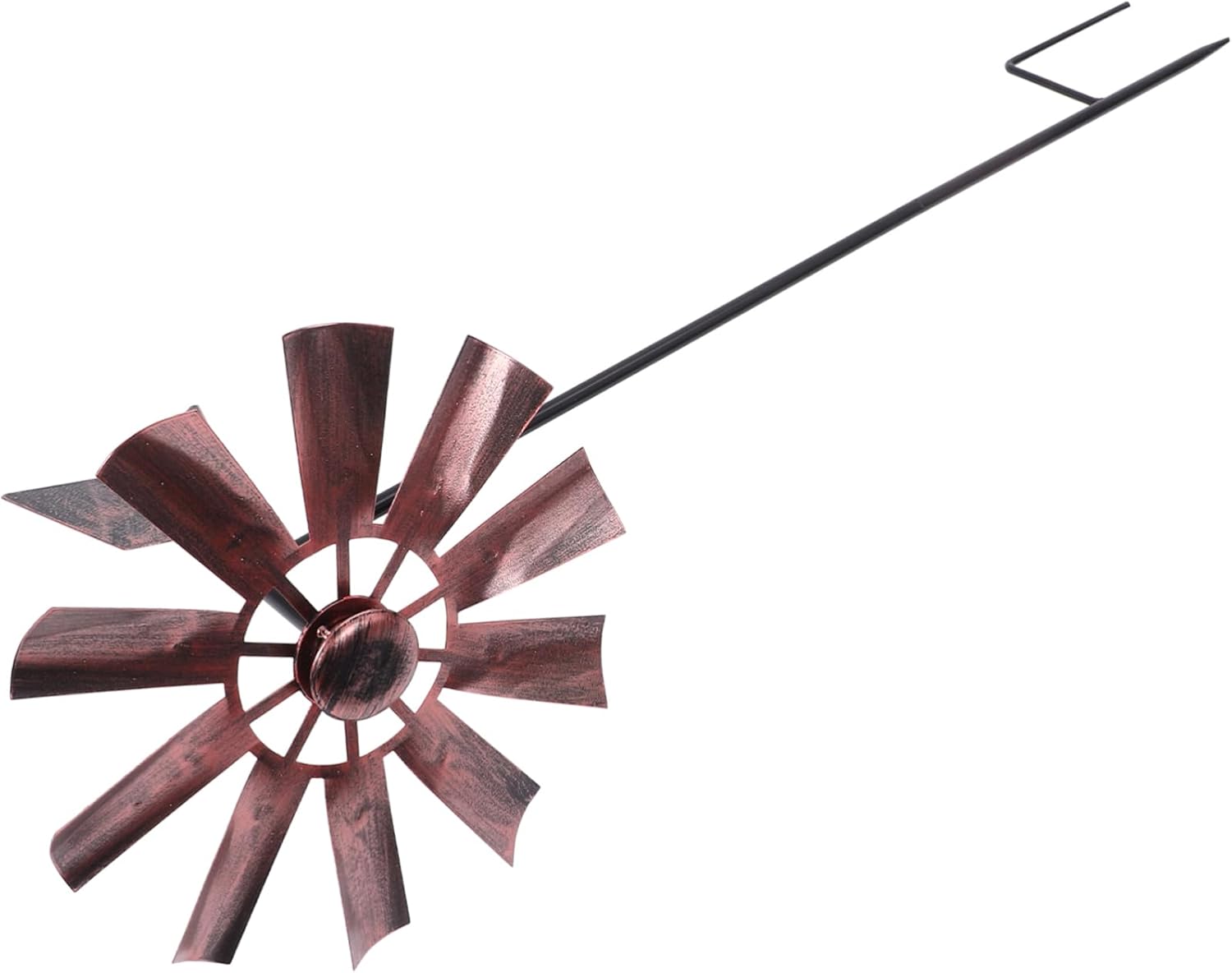 UPKOCH Decorative Iron Windmill Garden Ornament with Rotatory Metal Blades Outdoor Wind Spinner Adornment for Patio Lawn Vintage Style Kinetic Sculpture