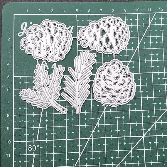 Miniatura 3 de Troqueles de Feliz Navidad para hacer tarjetas, troqueles de corte de conos de pino para tarjetas de álbumes de recortes, troqueles para álbumes de