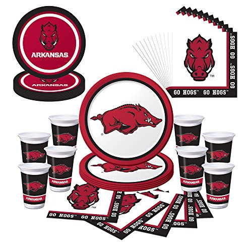Arkansas Razorbacks Hogs Party Pack - Plates, Cups, Napkins - Serves 8 - //coolthings.us