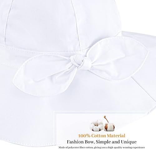 Miniatura 5 de Sombrero de sol para bebé niña con UPF 50+ sombrero de playa ajustable para exteriores con ala ancha