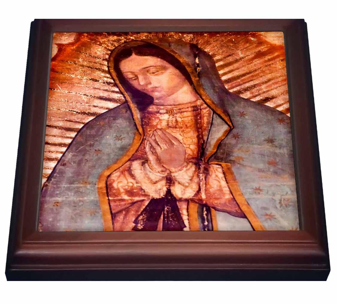 3dRose Virgin Mary Painting, New Shrine of The Guadalupe, Mexico Trivet with Tile, 8