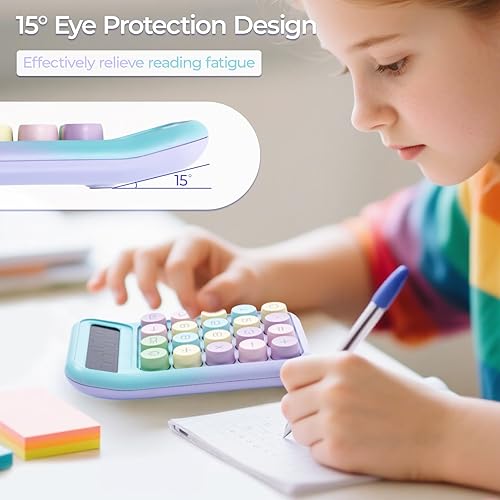 Miniatura 4 de M&G Calculadora de interruptor mecánico, pantalla LCD grande de 10 dígitos y calculadora de escritorio de botones grandes, calculadoras básicas