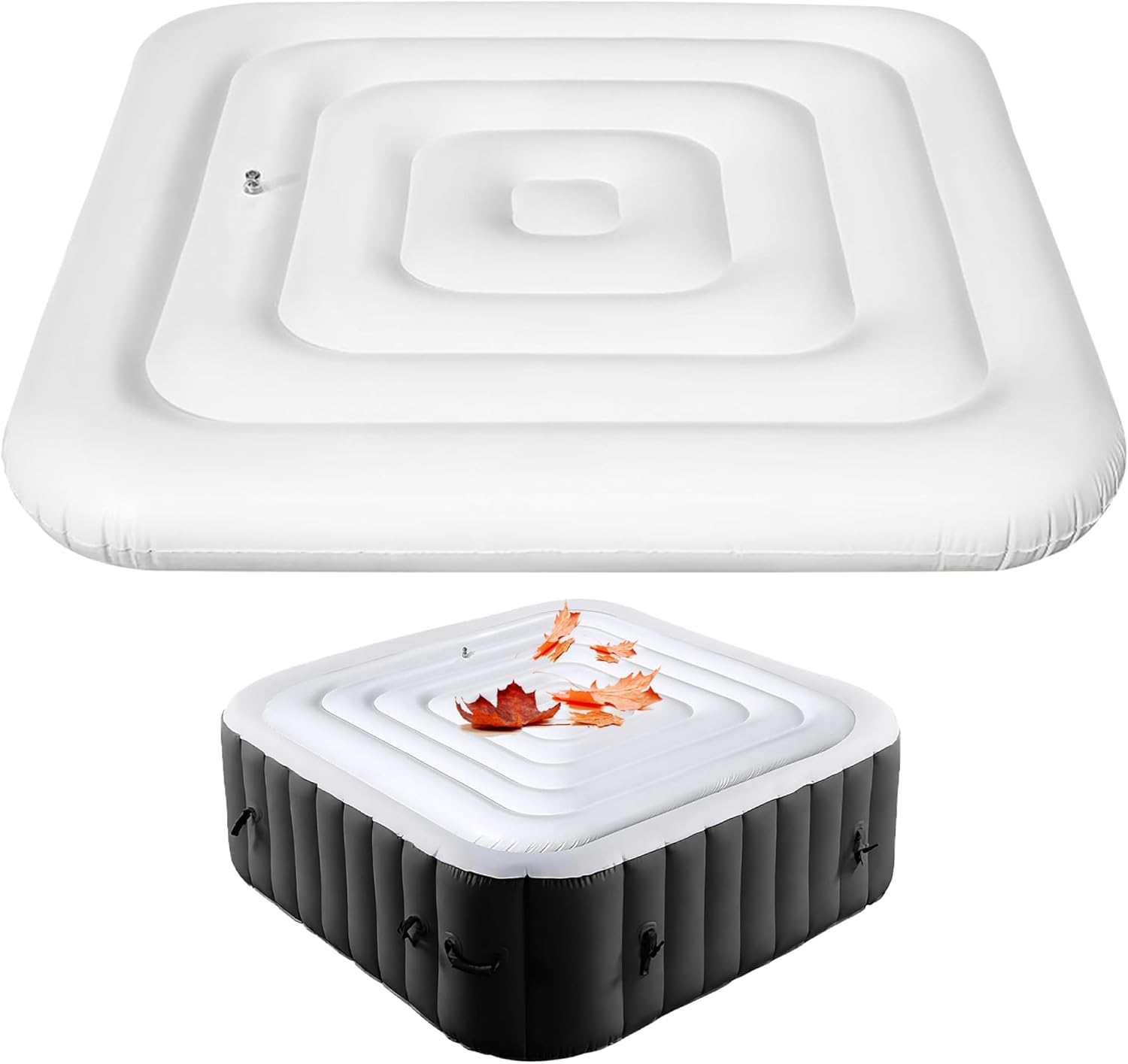 Hot Tub Enclosure, Inflatable Hot Tub Cover 57 in Round Enclosure with Valve Windproof Rain-Proof Snow-Proof Insulated Spa Covers, Square, Spa Covers for