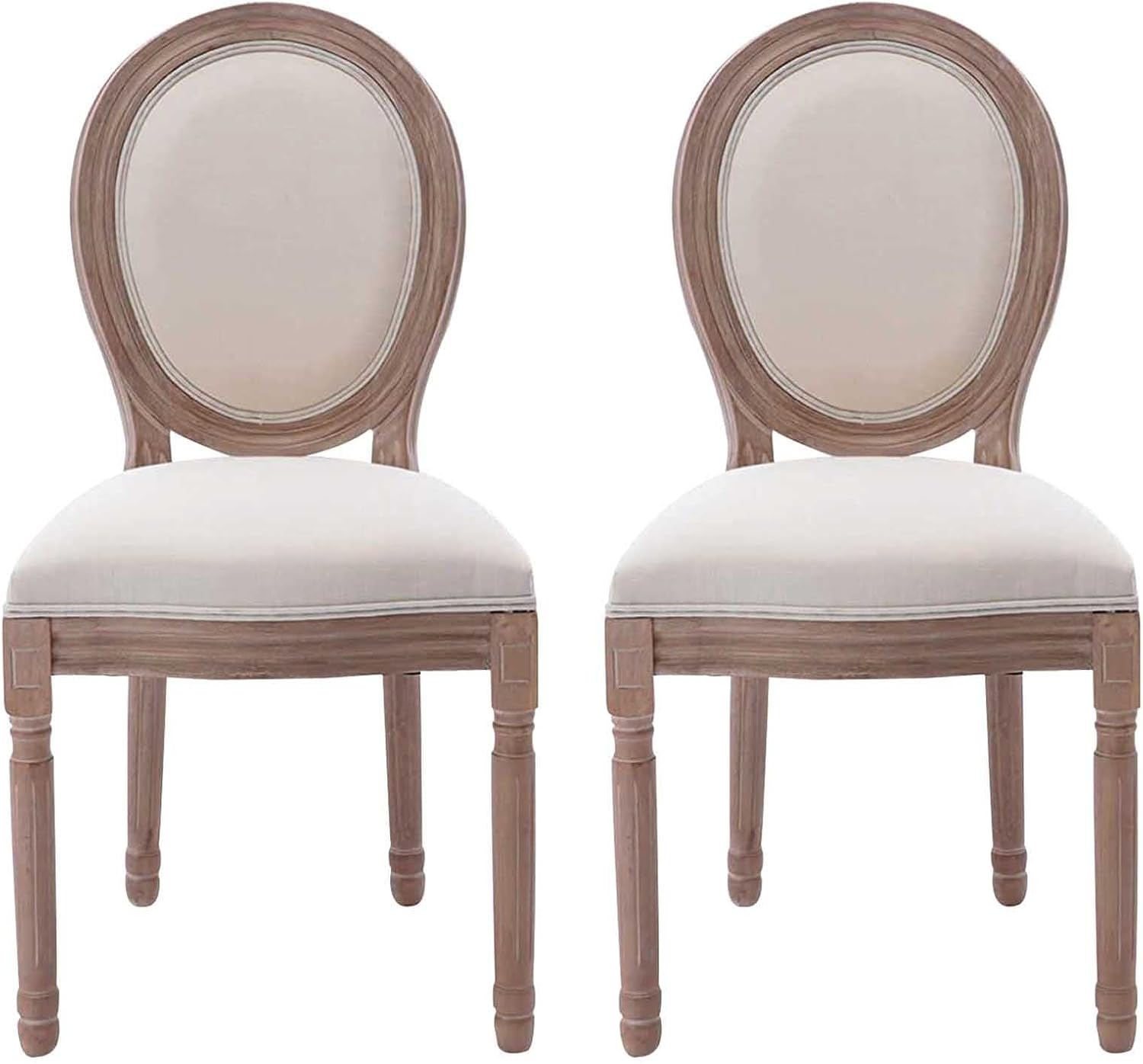 French Country Dining Chairs Set of 2 Farmhouse Fabric Dining Room ...