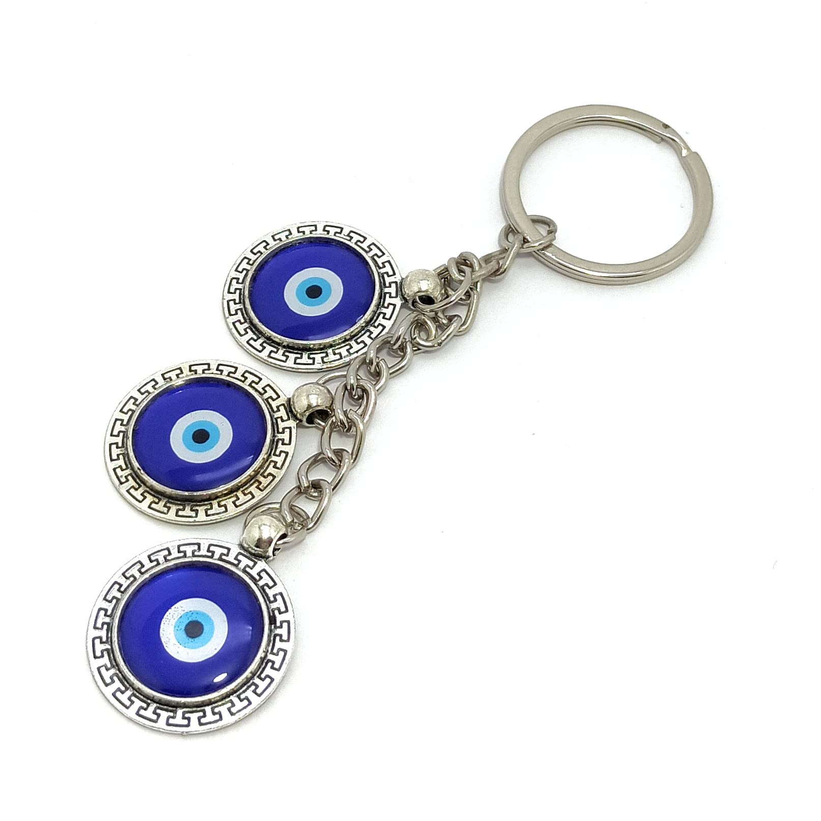 Evil Eye Nazarbattu Lucky Charm Protect Negative Energy Metal Keychain Blue-picture-43