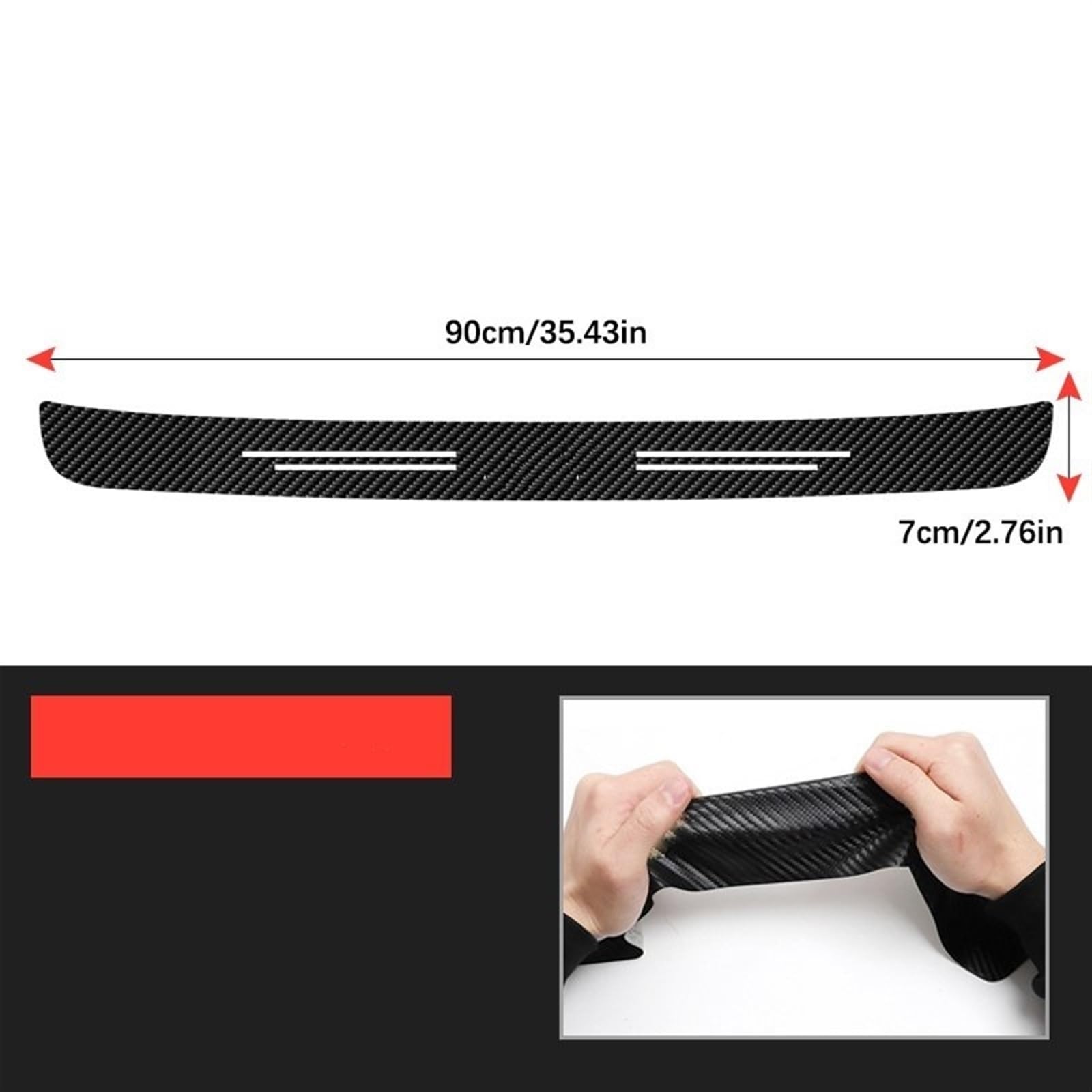 Tira Protectora de Parachoques Adhesivo Protector de Fibra Carbono para el Maletero del Coche, para Parachoques Trasero para Peugeot 308