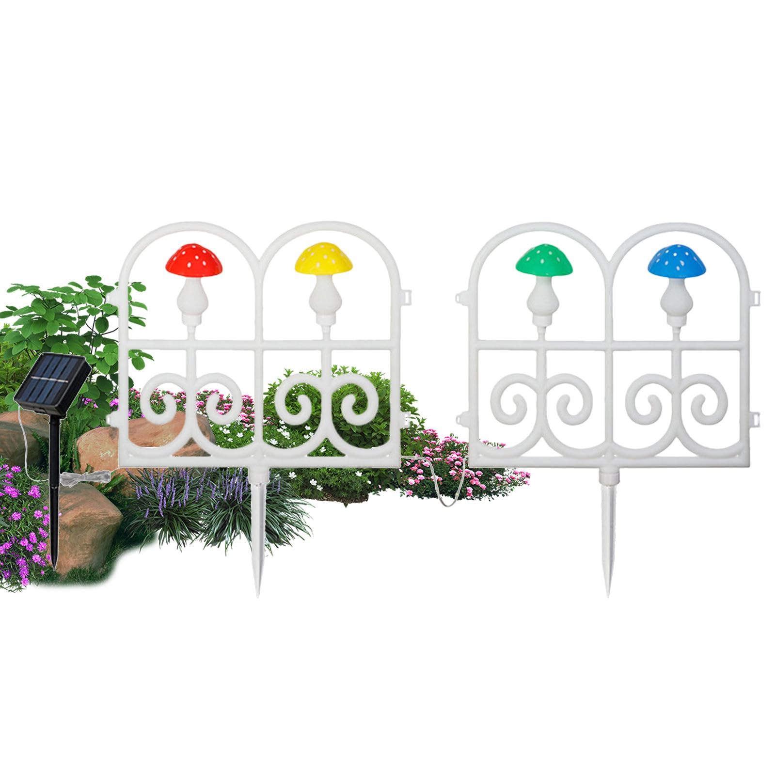 demaxiyad Valla de jardín iluminada, Luces de valla de árbol de Navidad | 2X Valla de Jardín Iluminada con Decoraciones Navideñas con Energía Solar,Barrera resistente a la intemperie para mascotas de