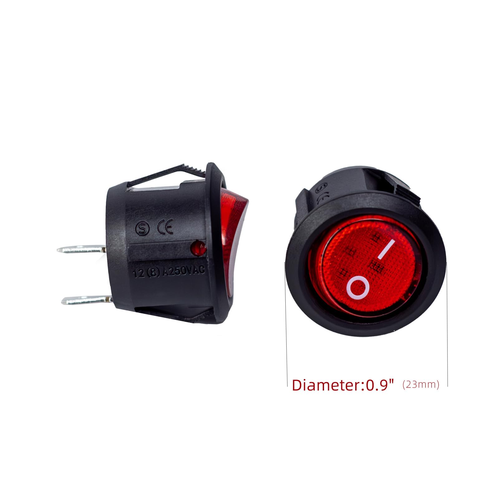 2Pcs 2Pin Adapts Power Switch or Light Switch for Kids car Toys,ON-Off Replacement Power Button for Ride on car Start Switch Button for Kids Electric Cars Powered Bumper Car Parts