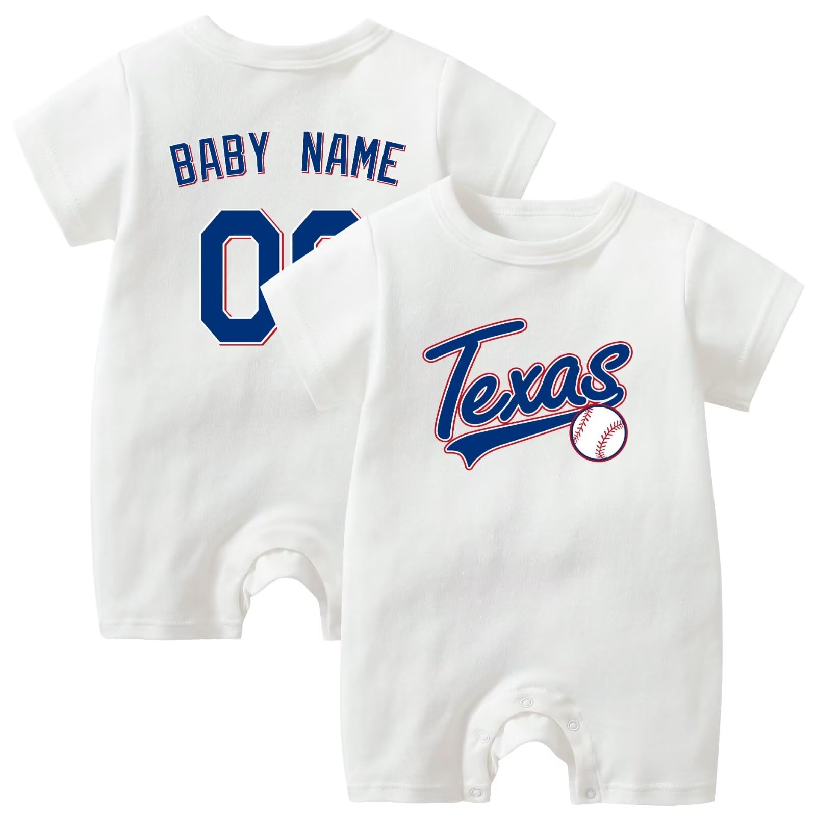 Chicago Cubs Jersey Personalised Embroidered Baby Bodysuit White