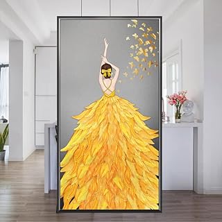 Lumanduo Privacy Window Film Elegant Girl Decorative Window Coverings No Glue Static Window Cling Heat Control for Home Decor 15.7