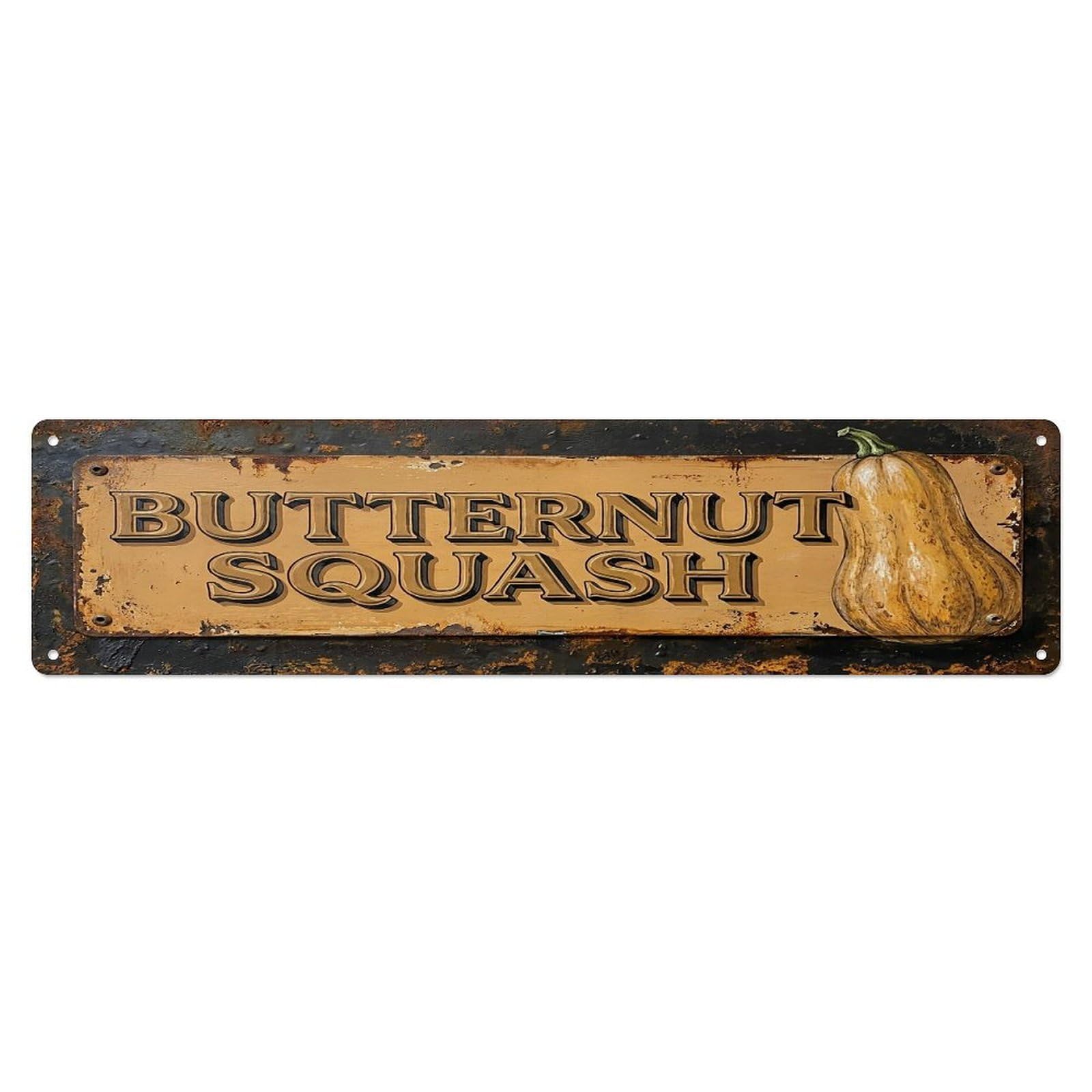 Vintage Butternut Squash Roasted Farmhouse Metal Tin Sign
